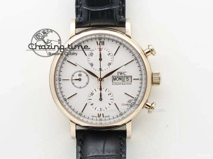 MIROTIME 0511 Casual Portuguese Chrono IW3716 Z+F 1:1 Best Edition White Dial on Blue Rubber Strap A 7016